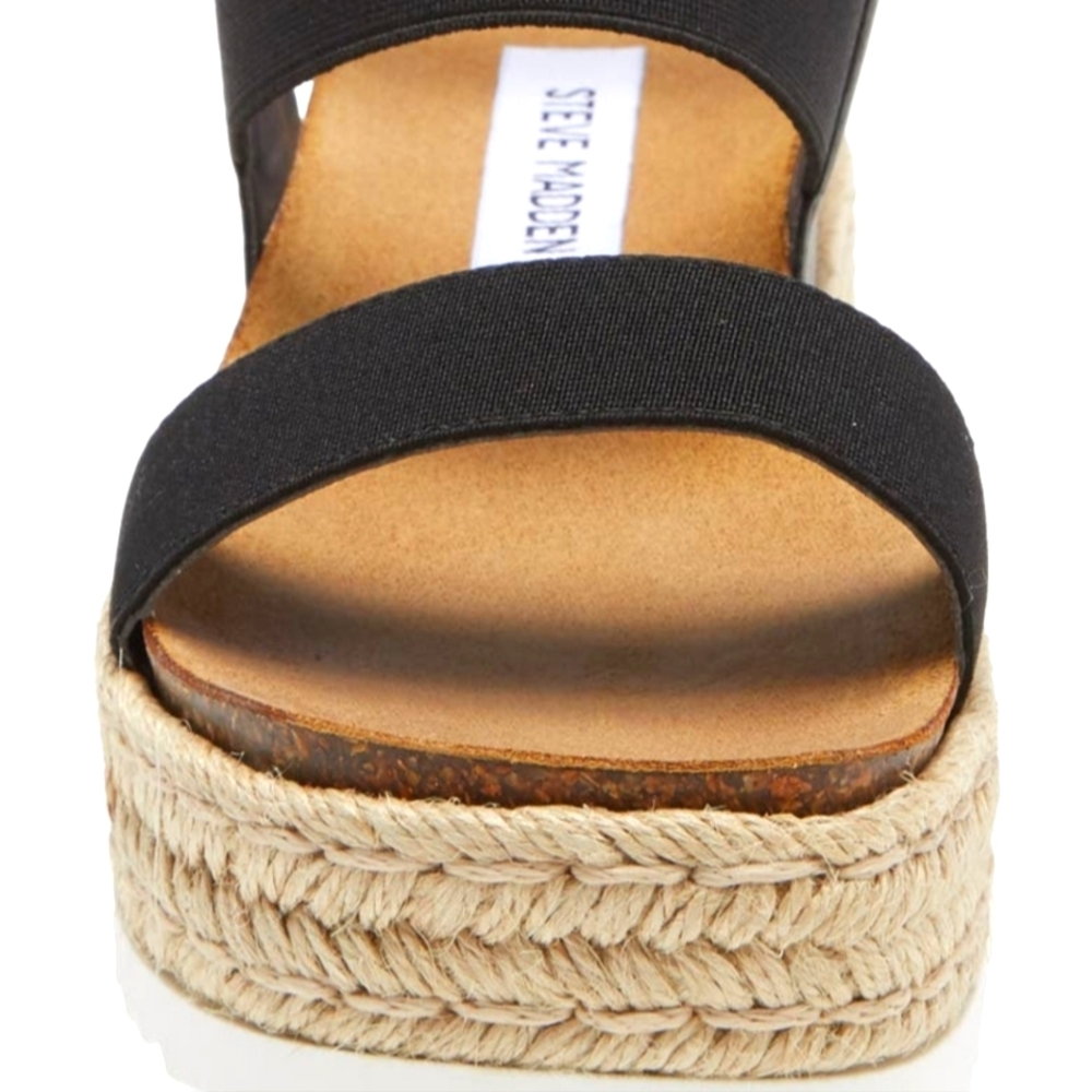 Steve Madden Black Jaklyn Espadrille Platform Sandals